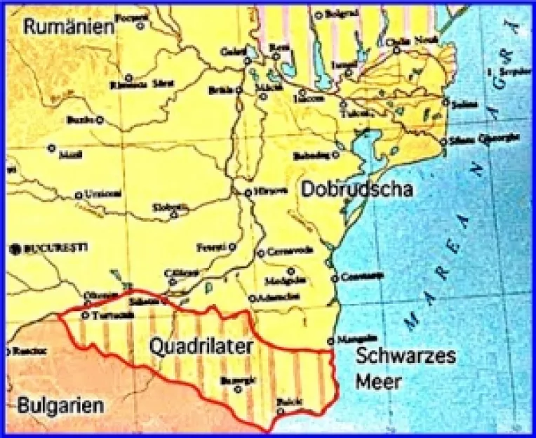 Cadrilaterul (Dobrogea de Sud) a fost in componenta Romaniei intre anii 1913 - 1940