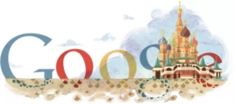 Google celebreaza Catedrala Sfantul Vasile din Moscova, printr-un logo