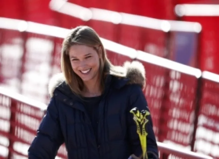 Morgan Beck Miller, sotia celebrului schior american Bode Miller, si-a incurajat sotul la coborarea din cadrul supercombinatei