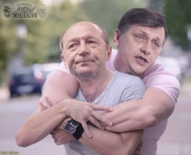 Super-banc cu doua personaje de poveste: Basescu si Crin 